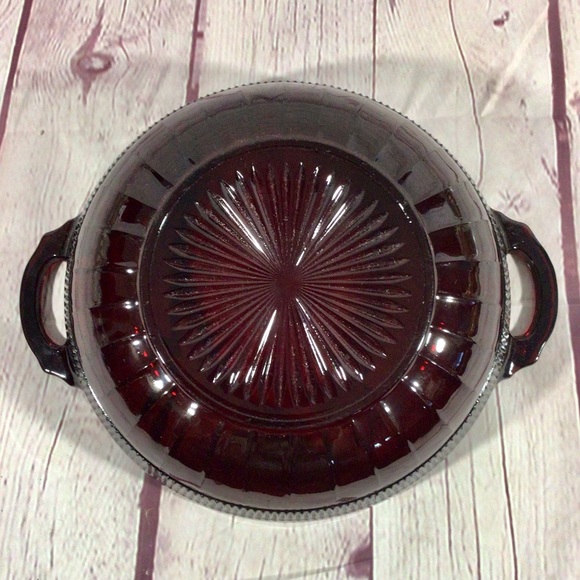 Vintage Anchor Hocking Ruby Red Glass Coronation Pattern 7 Piece Bowl Set - Picture 9 of 15